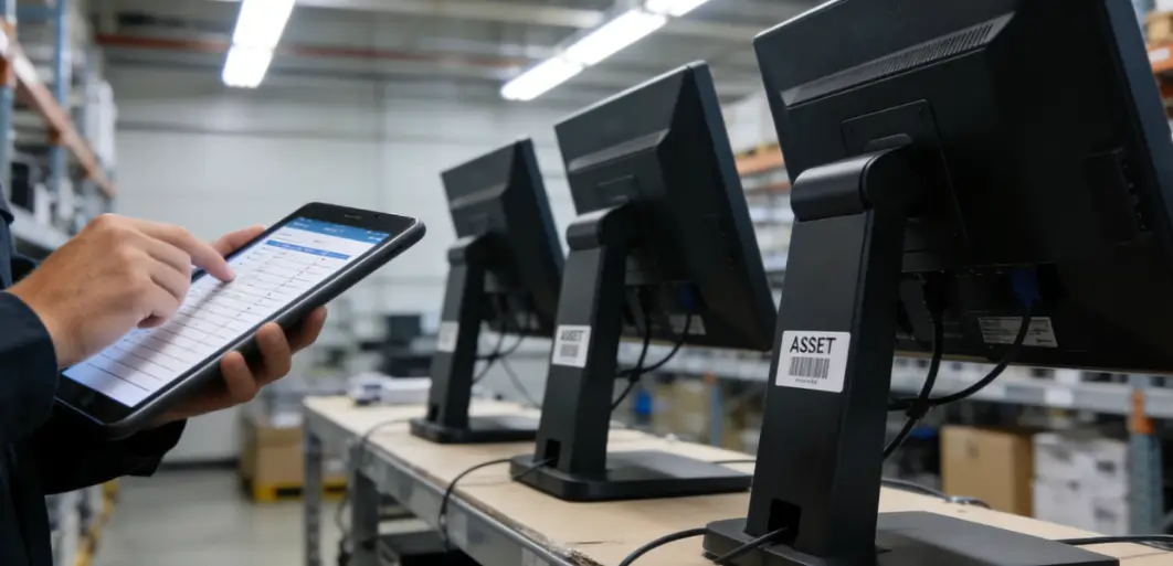 IT technician performing quality acceptance tests and staging for a multi-location POS workstation rollout.